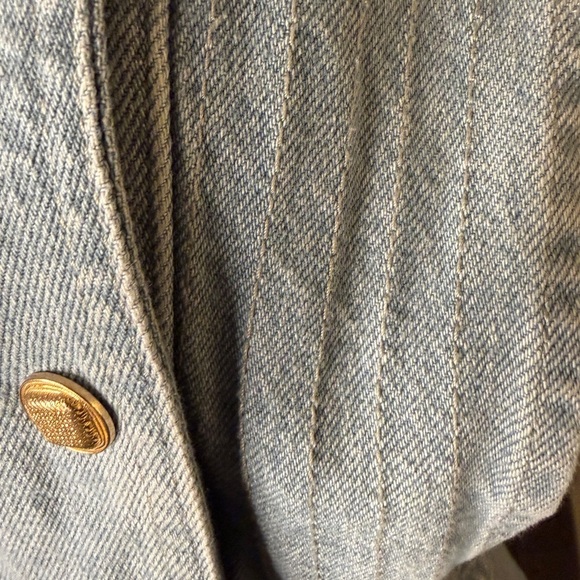 Zara Light Blue Denim Mini Dress with Gold Buttons - Picture 7 of 11